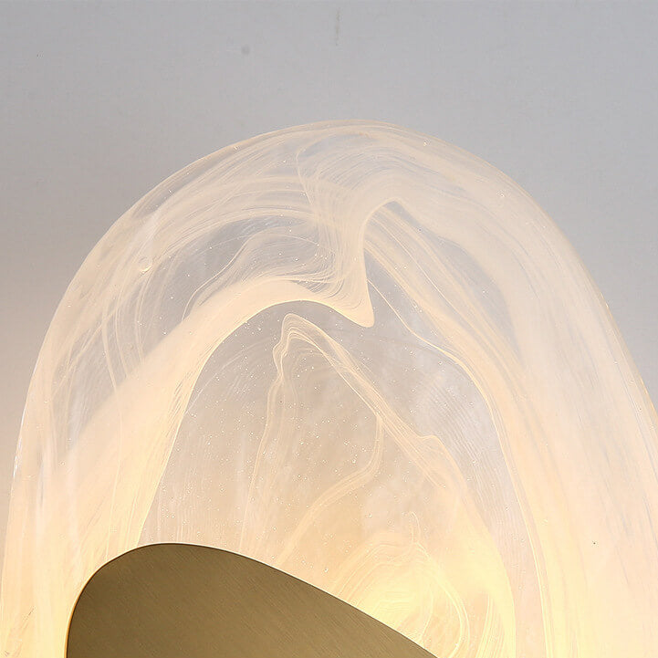 Art Deco Irregular Oval Glass Iron LED Wall Sconce Lamp
