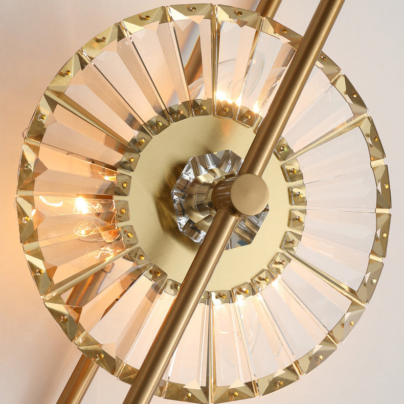 Scandinavian Striped Iron Crystal 3-Light Wall Sconce Lamp