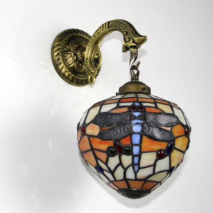 Tiffany Globe Stained Glass 1-Light Wall Sconce Lamp