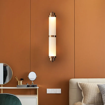Cylindrical Stainless Steel Rose Gold LED Wall Sconce Lamp