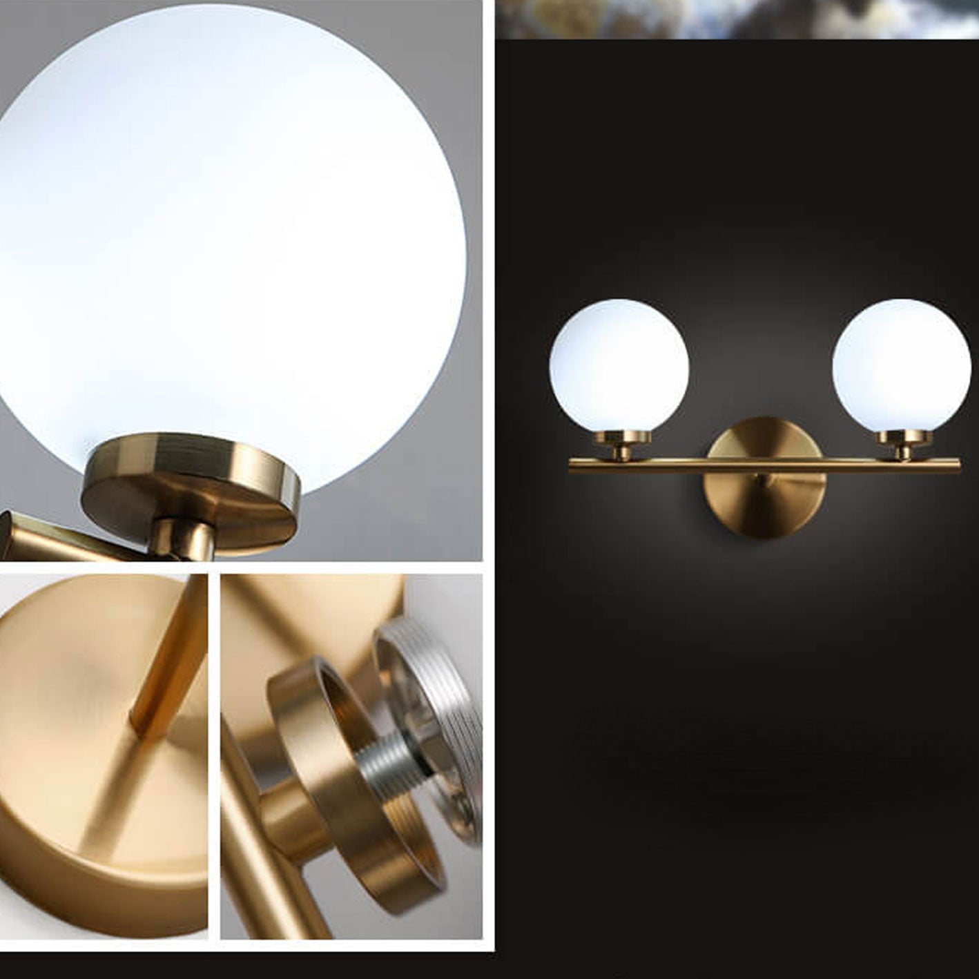 Milk Ball Metal Magic Bean 1/2/3 Light Wall Sconce Lamp