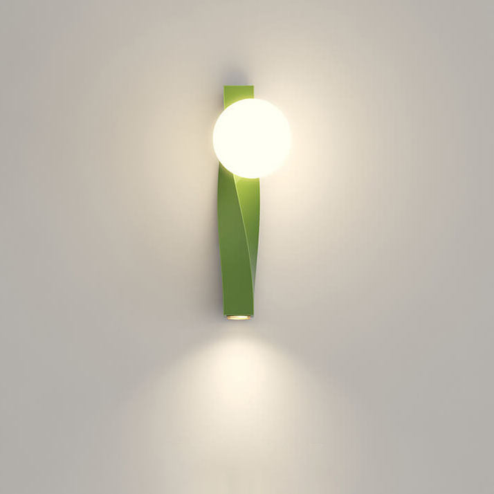 Cream Style Plastic Long Sphere 1-Light Wall Sconce Lamp
