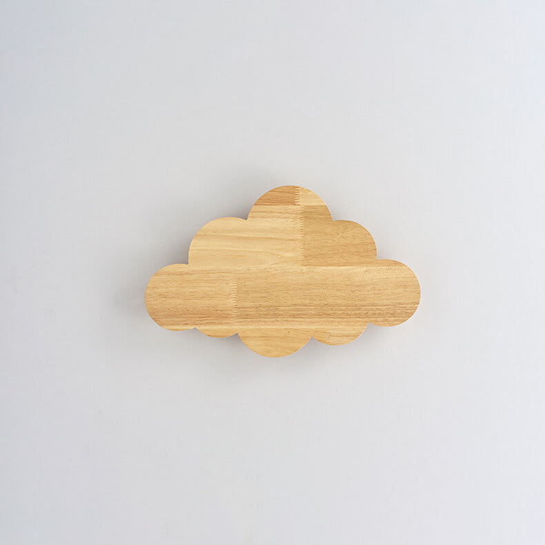 Nordic Minimalist Cloud Wood 1-Light Wall Sconce Lamp