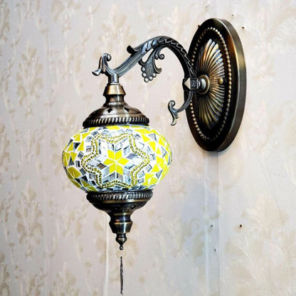 European Exotic Cracked Glass 1-Light Wall Sconce Lamp