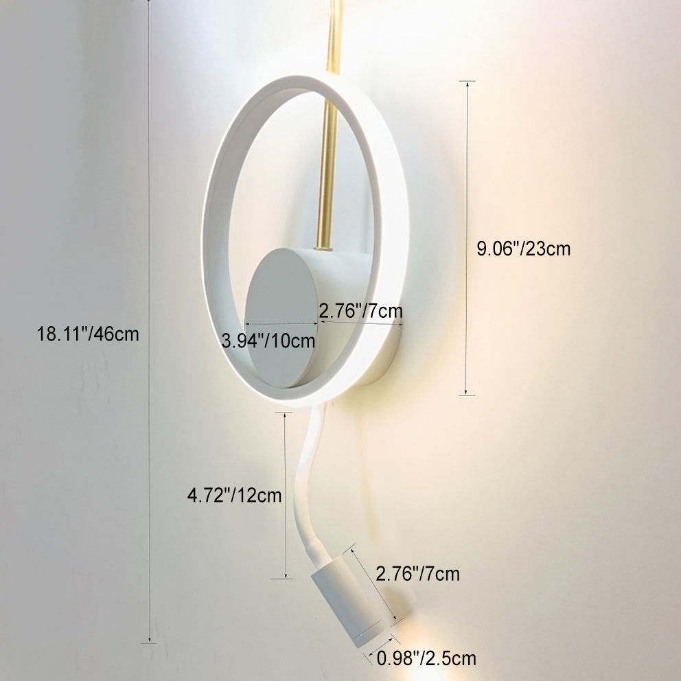 Round Leaf Iron Aluminum Acrylic LED Wall Sconce Lamp