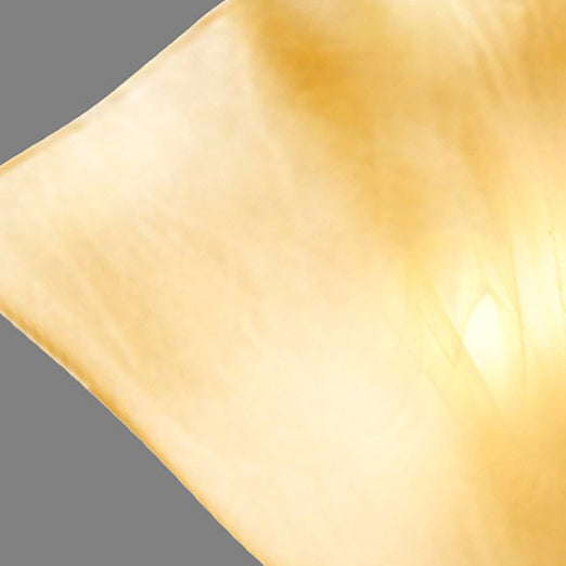 Iron Glass Tetrahedron Oval Base 1/2 Light Wall Sconce Lamp