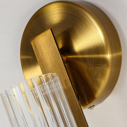 Simplicity Ribbed Glass Column 1-Light Wall Sconce Lamp