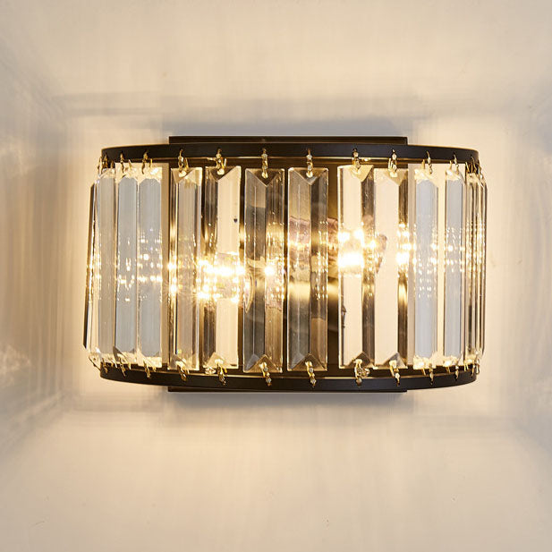 Light Minimalist Iron Crystal 2-Light Wall Sconce Lamp