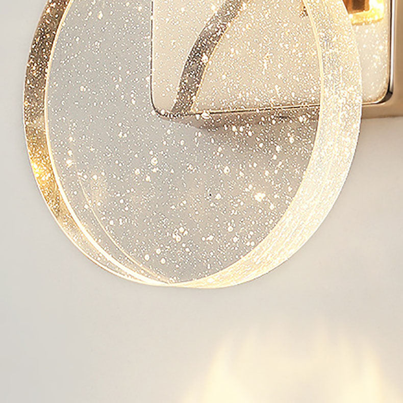 Round Square Base Aluminum Crystal LED Wall Sconce Lamp