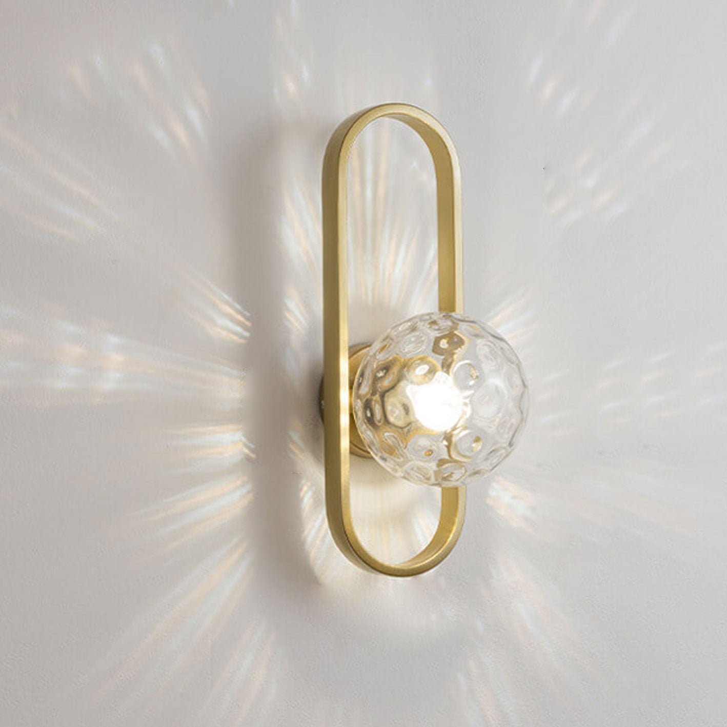 Minimalist Oval Ring Iron Glass 1-Light Wall Sconce Lamp