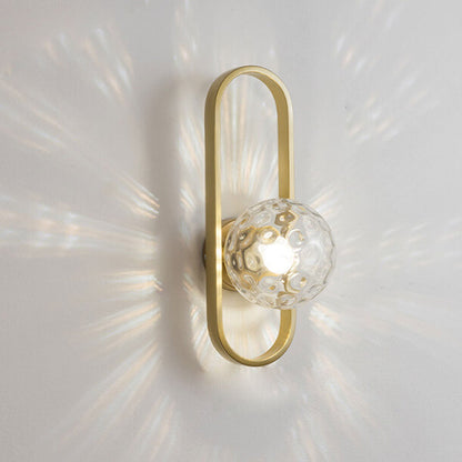 Minimalist Oval Ring Iron Glass 1-Light Wall Sconce Lamp