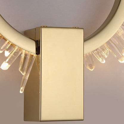 Stainless Crystal Sunflower Design LED Wall Sconce Lamp