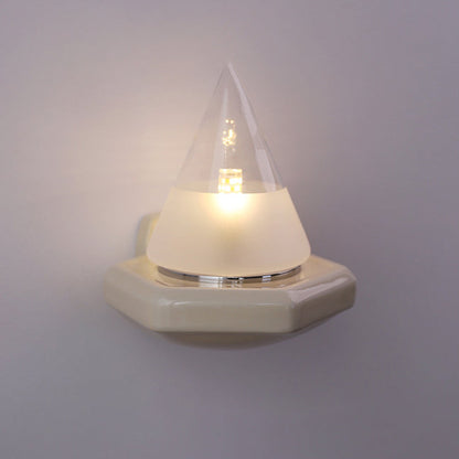 Minimalist Cone Iron Ceramic Glass 1-Light Wall Sconce Lamp