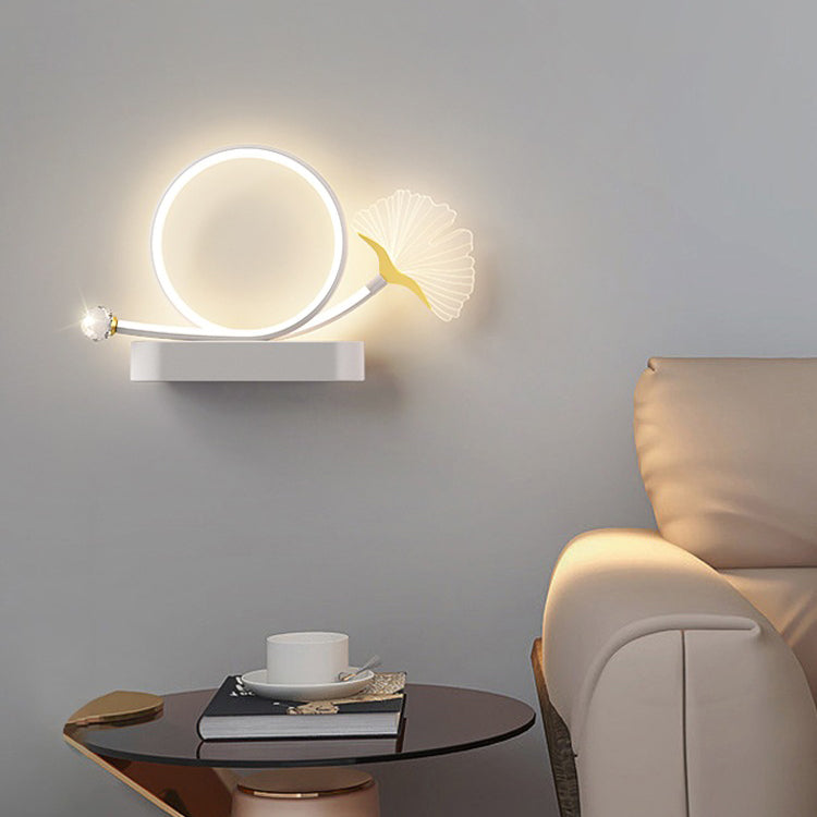 Ginkgo Leaf Iron Aluminium Acrylic LED Wall Sconce Lamp