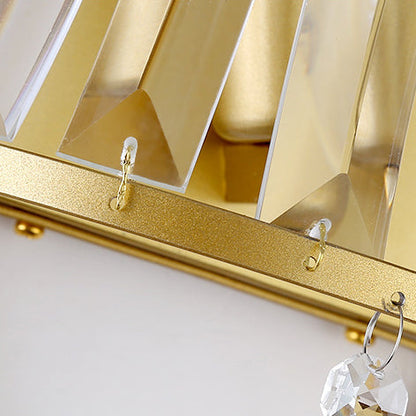 Half Triangle Iron Crystal 1-Light Wall Sconce Lamp