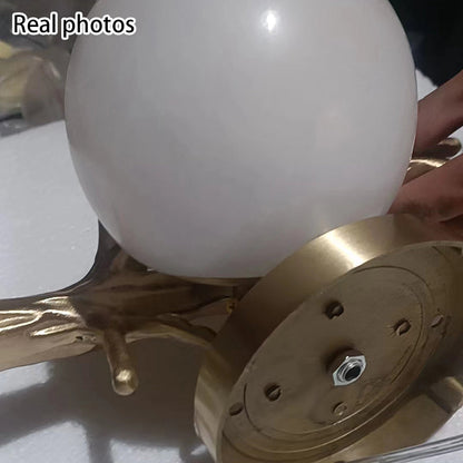 Luxury Brass Lucite Tree Branch 1-Light Wall Sconce Lamp