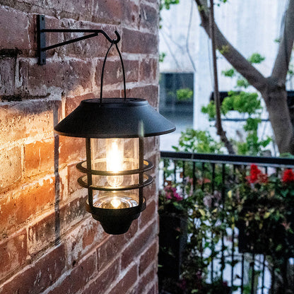 Solar Lantern Cylinder 1-Light Hanging Wall Sconce Lamp