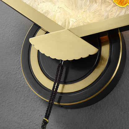 Chinese Copper Magnesium Acrylic LED Wall Sconce Lamp