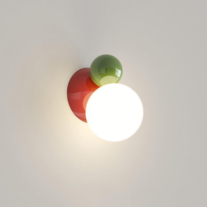Round Sphere Iron Plastic 1-Light Wall Sconce Lamp