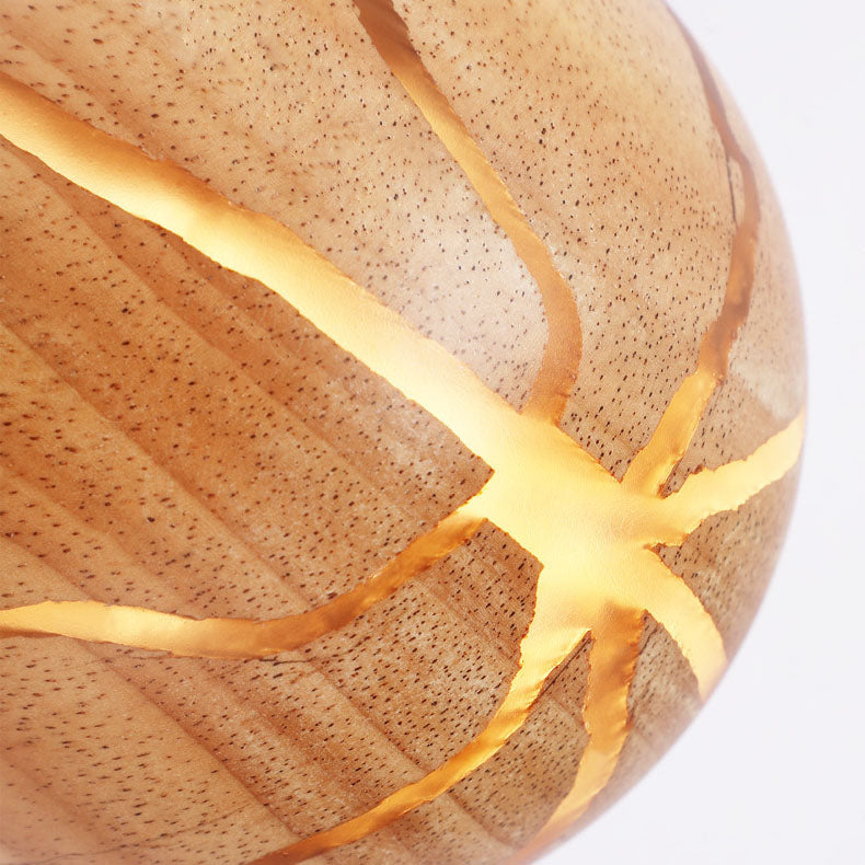 Geometric Cuboid Cracked Wood Grain LED Wall Sconce Lamp