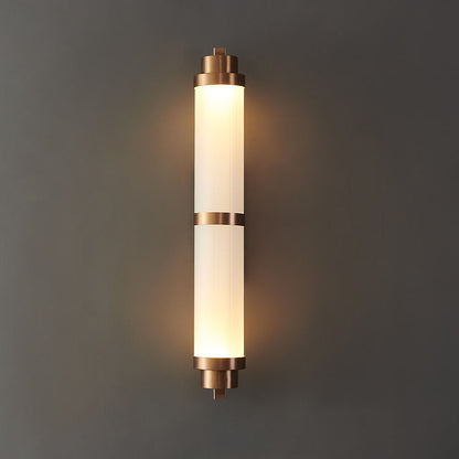 Cylindrical Stainless Steel Rose Gold LED Wall Sconce Lamp
