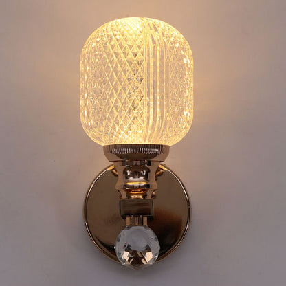 Cylindrical Hardware Acrylic 1-Light Wall Sconce Lamp
