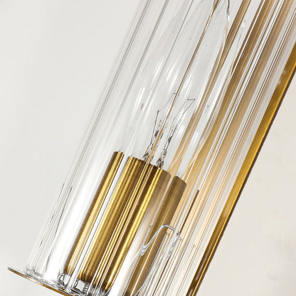 Simplicity Ribbed Glass Column 1-Light Wall Sconce Lamp