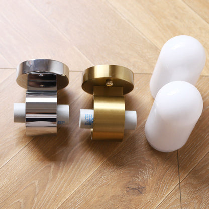Minimalist Capsule Iron Glass 2-Light Wall Sconce Lamp
