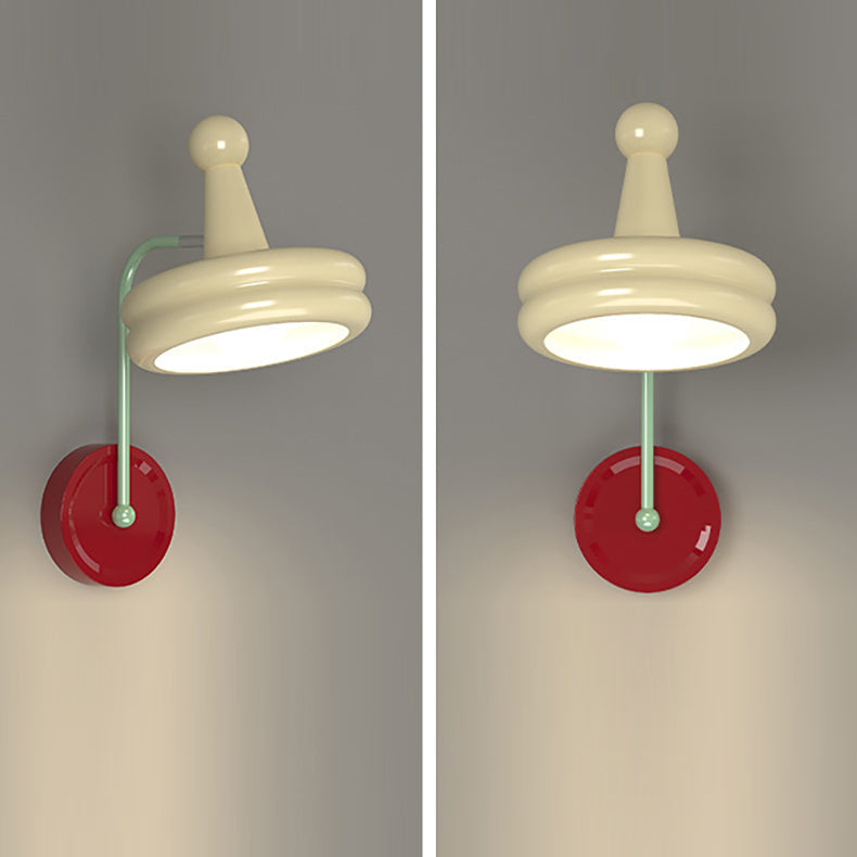 Cone Double Layer Disc Iron Glass 1-Light Wall Sconce Lamp