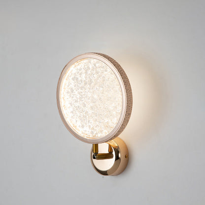 Rose Iron Circle Ring Acrylic Shade LED Wall Sconce Lamp
