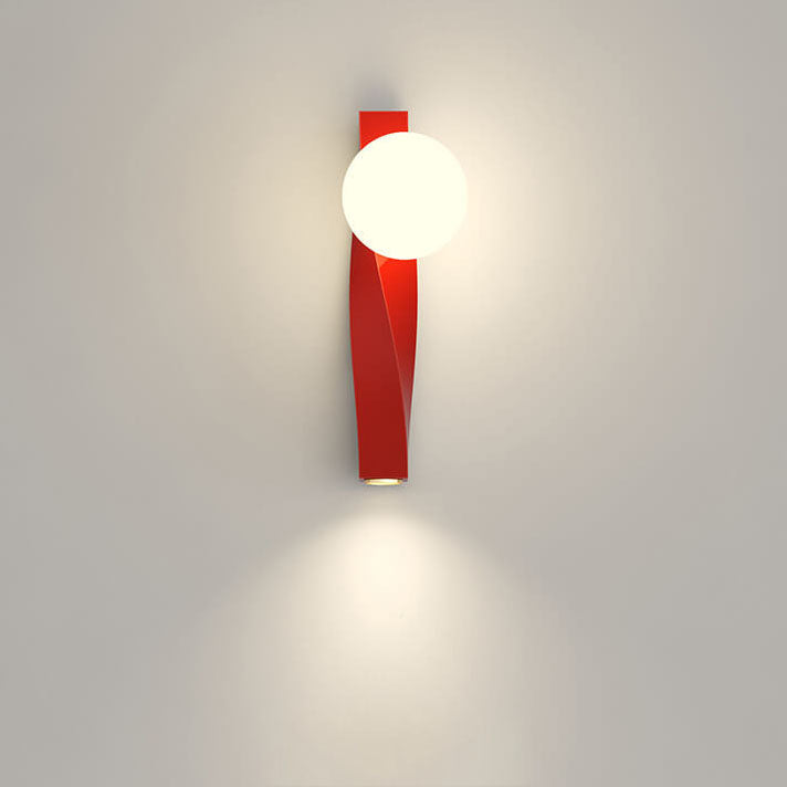 Cream Style Plastic Long Sphere 1-Light Wall Sconce Lamp