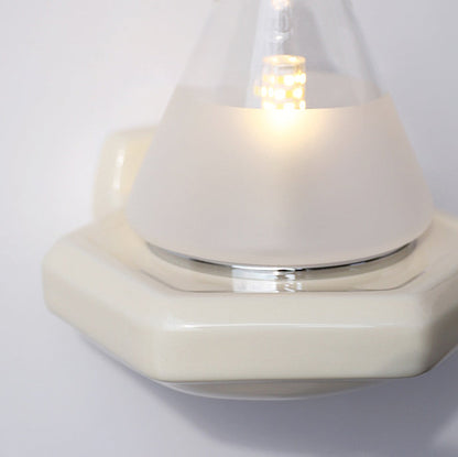 Minimalist Cone Iron Ceramic Glass 1-Light Wall Sconce Lamp