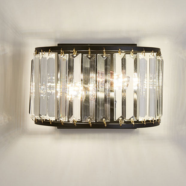 Light Minimalist Iron Crystal 2-Light Wall Sconce Lamp