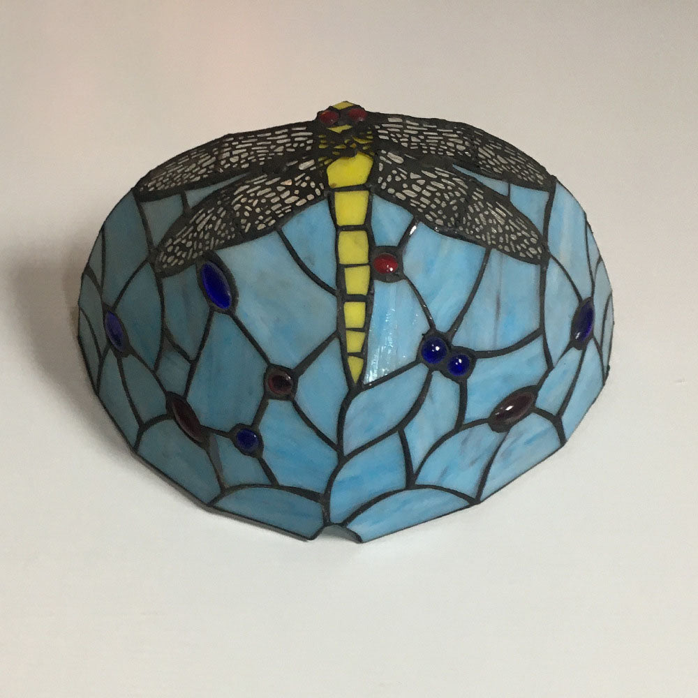 Tiffany Flower Dragonfly 1-Light Wall Sconce Lamp