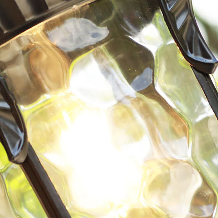 Cylinder Aluminum Glass 1-Light Outdoor Wall Sconce Lamp