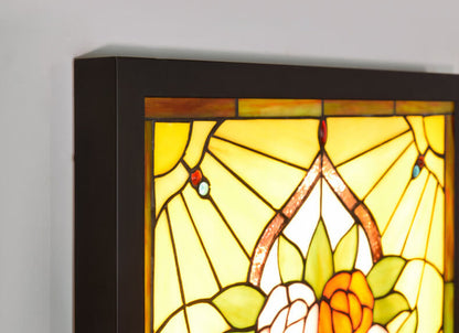 Tiffany Rose Pattern Mural Design LED Wall Sconce Lamp