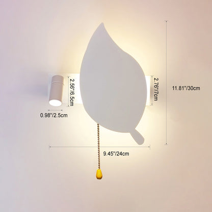 Round Leaf Iron Aluminum Acrylic LED Wall Sconce Lamp