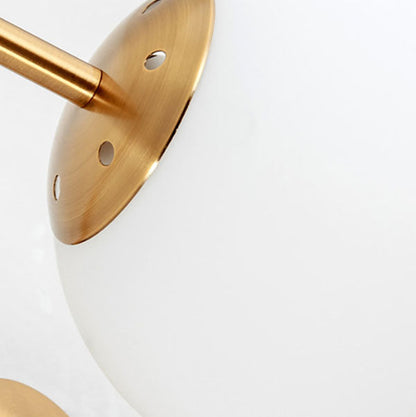 Iron Glass Round Ball Long Pole 1-Light Wall Sconce Lamp
