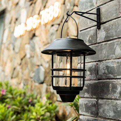 Solar Lantern Cylinder 1-Light Hanging Wall Sconce Lamp