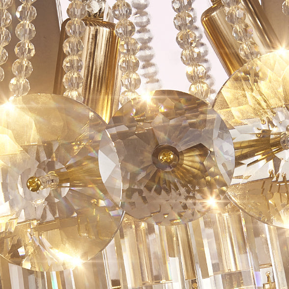 Tassel Triangle Hardware Crystal 3-Light Wall Sconce Lamp