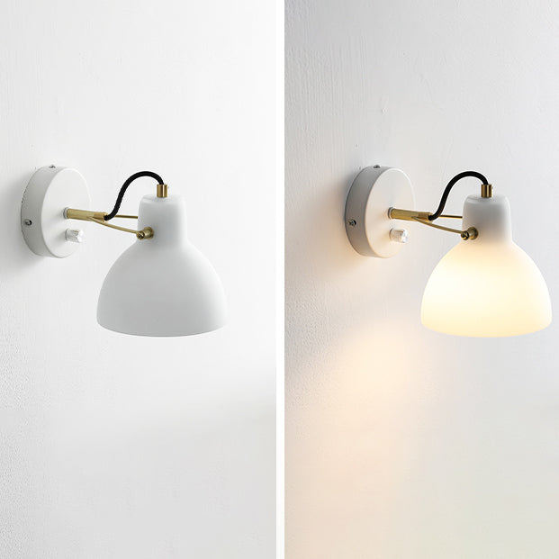 Simplicity Glass Dome Hemispheroid 1-Light Wall Sconce Lamp