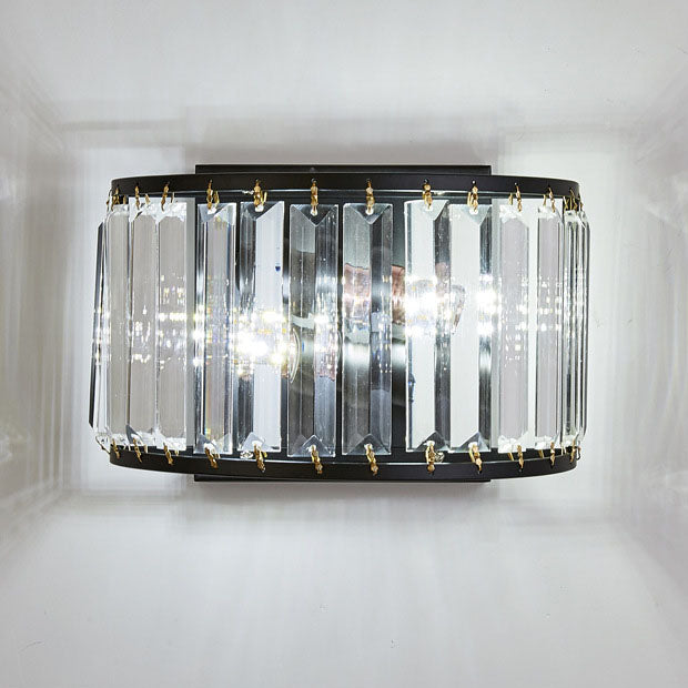 Light Minimalist Iron Crystal 2-Light Wall Sconce Lamp