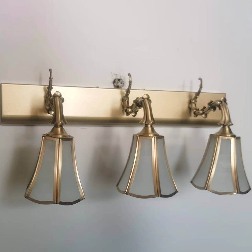 Brass 3-Light Bathroom Vanity Mirror Front Wall Sconce Lamp