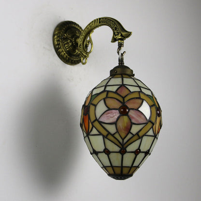 Tiffany Globe Stained Glass 1-Light Wall Sconce Lamp