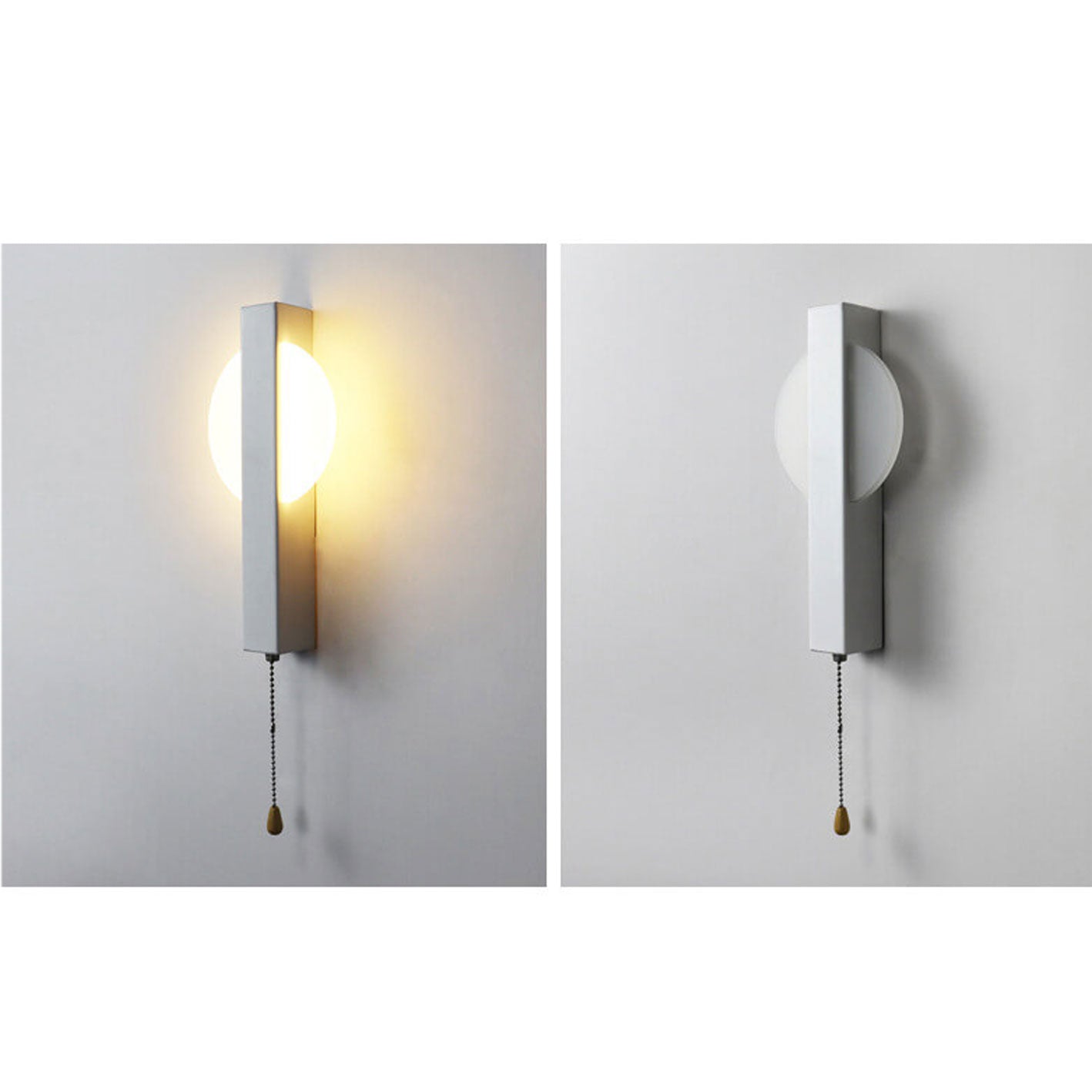 Wrought Iron Acrylic Pull Wire Switch LED Wall Sconce Lamp