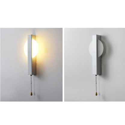 Wrought Iron Acrylic Pull Wire Switch LED Wall Sconce Lamp
