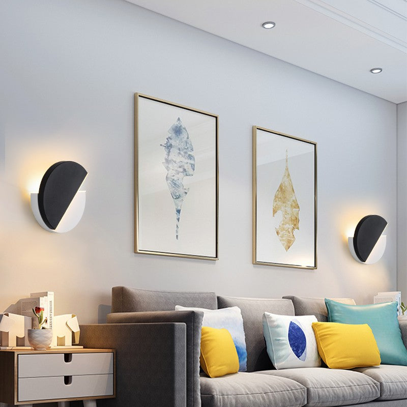 Rotatable Round Iron Acrylic LED Wall Sconce Lamp