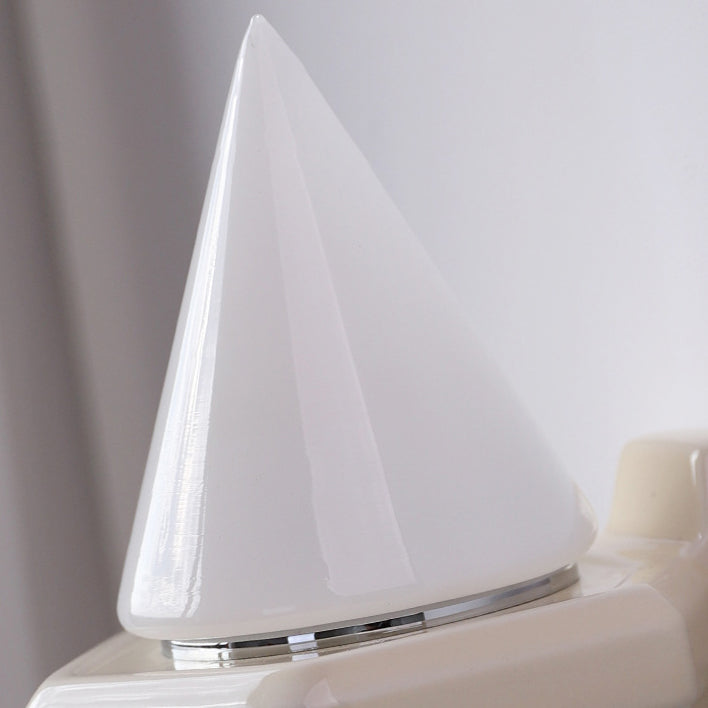 Minimalist Cone Iron Ceramic Glass 1-Light Wall Sconce Lamp