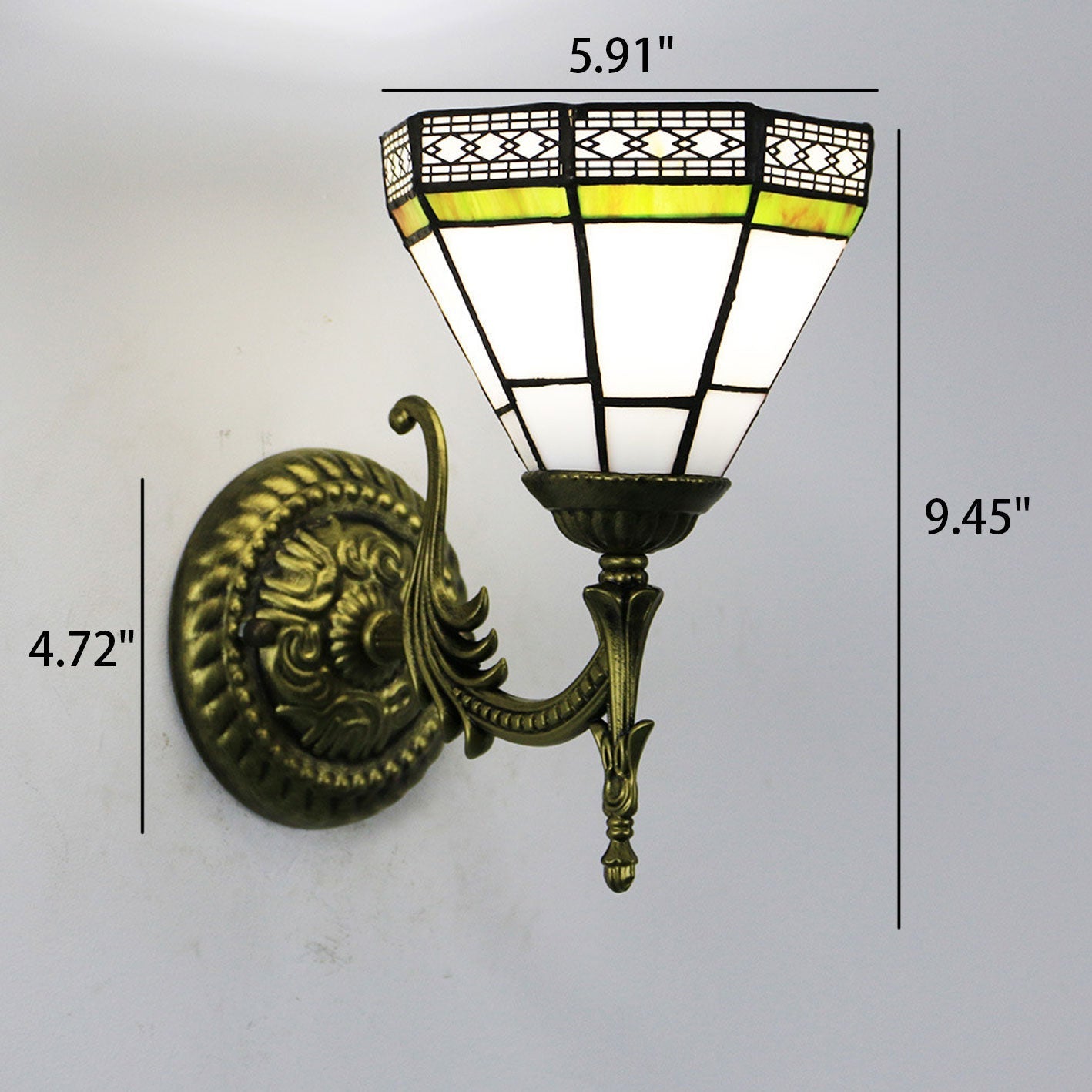 Tiffany Square Stained Glass 1-Light Wall Sconce Lamp