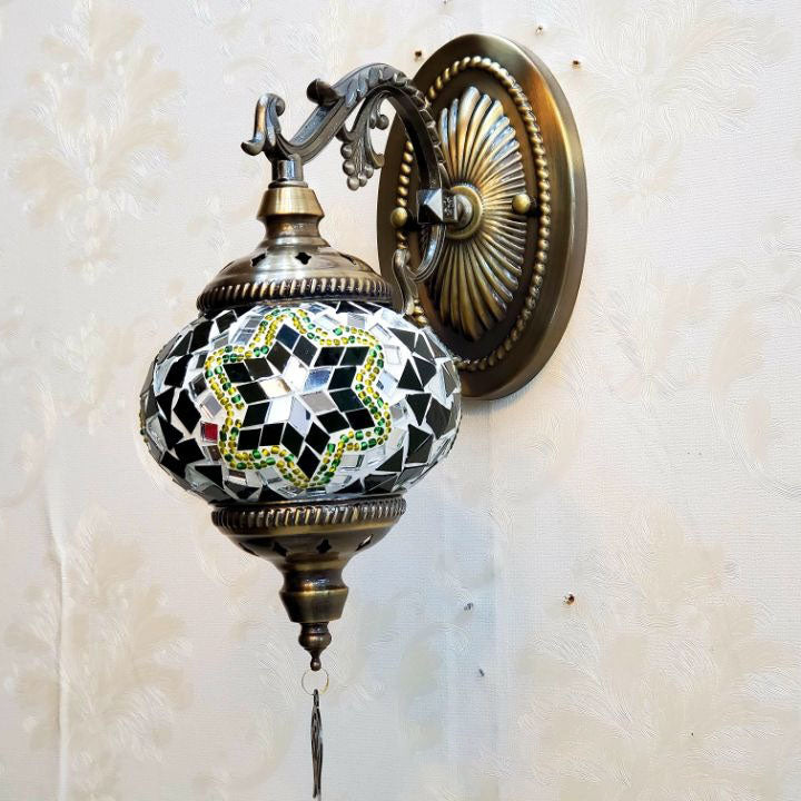 European Exotic Cracked Glass 1-Light Wall Sconce Lamp